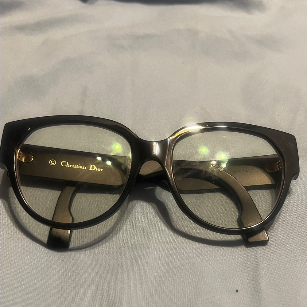 Dior Black and Gold Square Glasses frame